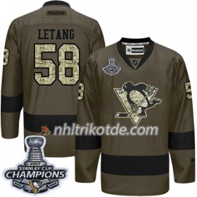 Pittsburgh Penguins Trikot Kris Letang 58 Adidas 2017-2018 Camo Green 2017 Stanley Cup Champions Authentic - Herren